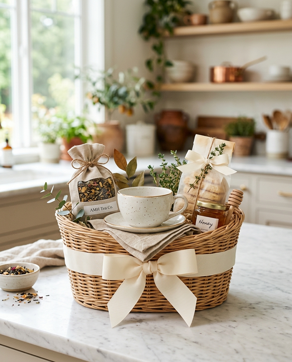 Tea & Reflection Basket — gift basket by Hearth & Ribbon